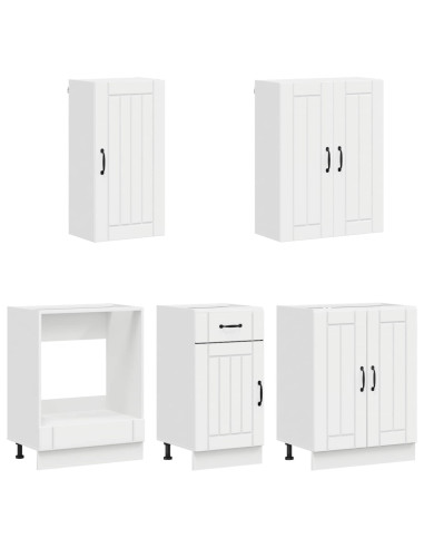 Unità Cucina LUCCA 5 pcs Bianco Lucido Legno ingegnerizzato