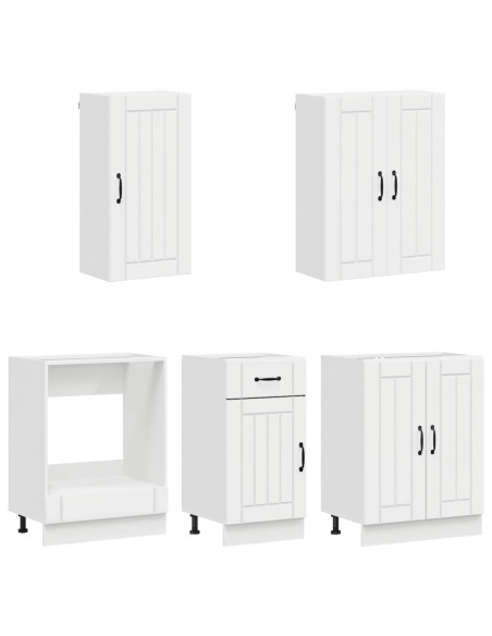 Unità Cucina LUCCA 5 pcs Bianco Lucido Legno ingegnerizzato