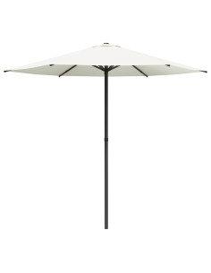Ombrello da giardino 230 x 230 cm Poliestere Rettangolare Crema