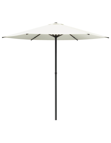 Ombrello da giardino 230 x 230 cm Poliestere Rettangolare Crema