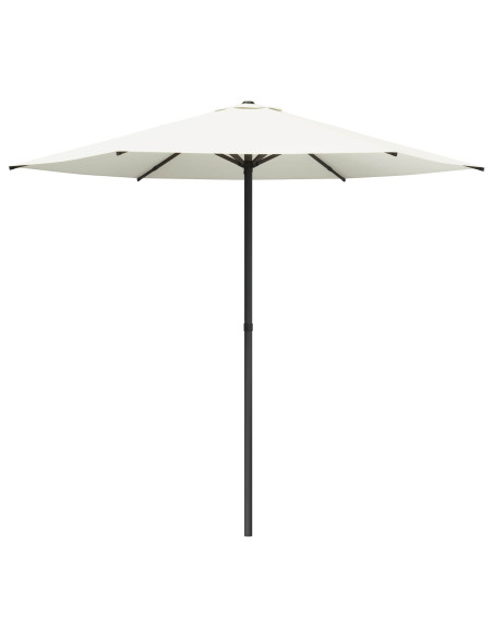 Ombrello da giardino 230 x 230 cm Poliestere Rettangolare Crema