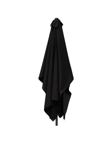 Ombrello da giardino 200 x 300 cm Poliestere Rettangolare Nero