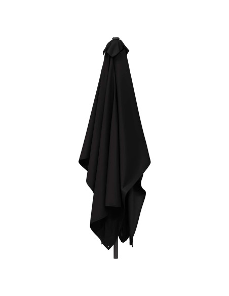 Ombrello da giardino 200 x 300 cm Poliestere Rettangolare Nero