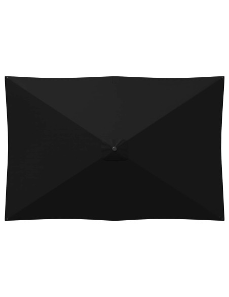 Ombrello da giardino 200 x 300 cm Poliestere Rettangolare Nero