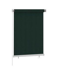 Tenda a Rullo per Esterni 100x140 cm Verde Scuro HDPE