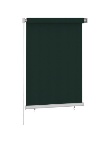 Tenda a Rullo per Esterni 100x140 cm Verde Scuro HDPE