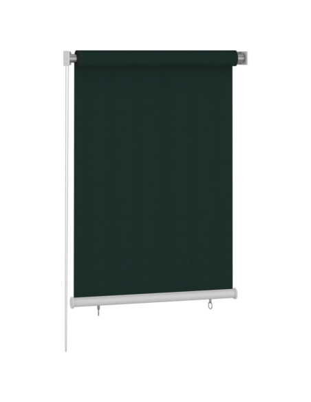 Tenda a Rullo per Esterni 100x140 cm Verde Scuro HDPE