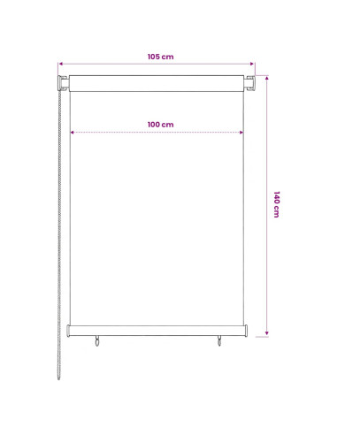 Tenda a Rullo per Esterni 100x140 cm Verde Scuro HDPE