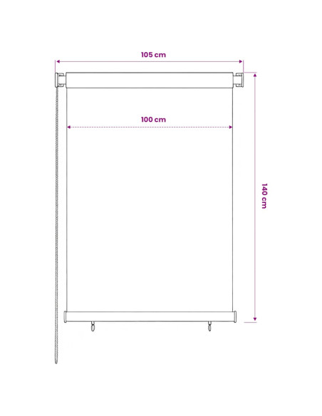 Tenda a Rullo per Esterni 100x140 cm Verde Scuro HDPE