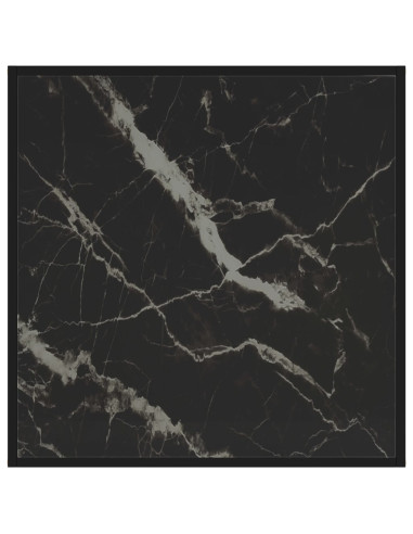 Tavolino da Salotto Nero 80x80x35 cm in Vetro Temperato
