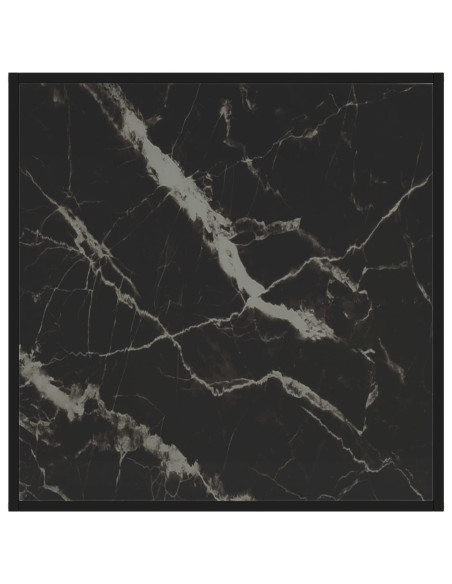 Tavolino da Salotto Nero 80x80x35 cm in Vetro Temperato
