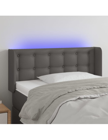 Testiera a LED Grigio 83x16x78/88 cm in Similpelle