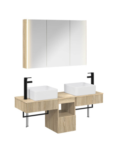 Set di Armadi da Bagno 4 pcs Rovere Sonoma 103,5 x 15,5 x 70 cm