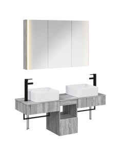 Set di Armadi da Bagno 4 pcs Sonoma grigio 103,5 x 15,5 x 70 cm