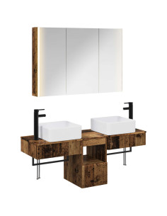 Set di Armadi da Bagno 4 pcs Legno antico 103,5 x 15,5 x 70 cm