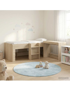 Letto alto per bambini con scrivania 2 pz Rovere Sonoma