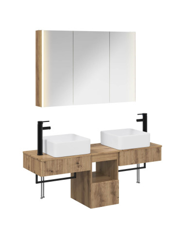 Set di Armadi da Bagno 4 pcs Rovere Artigianale
