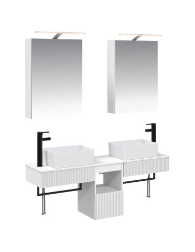 Set di Armadi da Bagno 5 pcs Bianco 50 x 14,5 x 70 cm