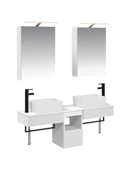 Set di Armadi da Bagno 5 pcs Bianco 50 x 14,5 x 70 cm
