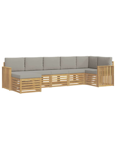 Set di divani da esterno 7 pcs Bianco e Grigio Chiaro