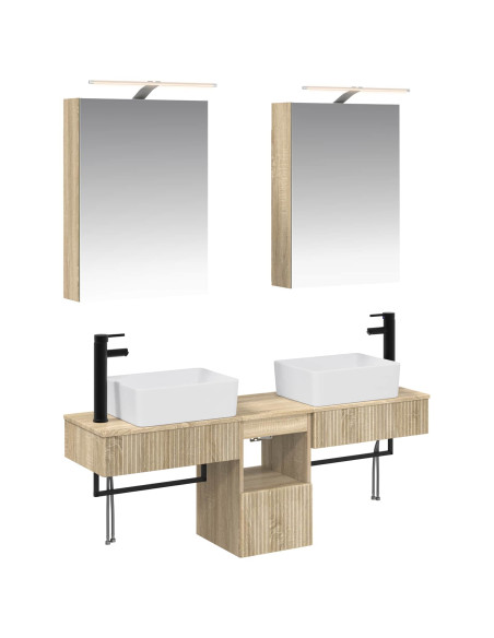 Set di Armadi da Bagno 5 pcs Rovere Sonoma 50 x 14,5 x 70 cm