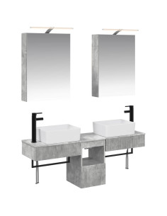 Set di Armadi da Bagno 5 pcs Grigio Cemento 50 x 14,5 x 70 cm