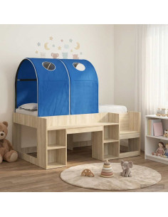 Letto con Tunnel 3 pz Rovere Sonoma e Blu Legno ingegnerizzato