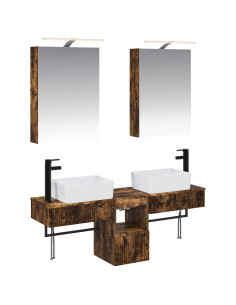 Set di Armadi da Bagno 5 pcs Rovere Fumo 50 x 14,5 x 70 cm