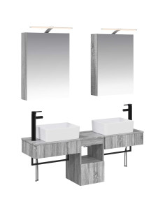 Set di Armadi da Bagno 5 pcs Sonoma grigio 50 x 14,5 x 70 cm