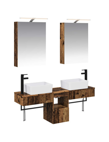 Set di Armadi da Bagno 5 pcs Legno antico 50 x 14,5 x 70 cm