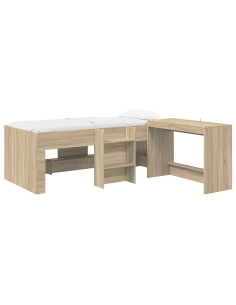 Letto alto per bambini con scrivania 2 pz Rovere Sonoma 2