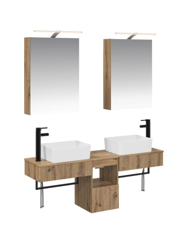 Set di Armadi da Bagno 5 pcs Rovere Artigianale