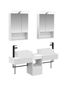 Set di Armadi da Bagno 5 pcs Bianco 50 x 14,5 x 70 cm