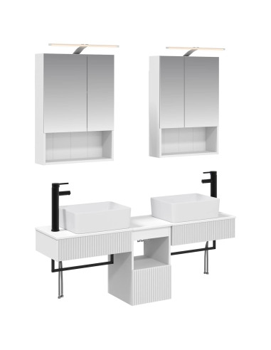 Set di Armadi da Bagno 5 pcs Bianco 50 x 14,5 x 70 cm