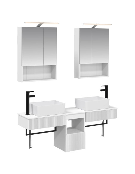 Set di Armadi da Bagno 5 pcs Bianco 50 x 14,5 x 70 cm