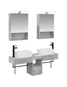Set di Armadi da Bagno 5 pcs Grigio Cemento 50 x 14,5 x 70 cm