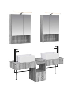 Set di Armadi da Bagno 5 pcs Sonoma grigio 50 x 14,5 x 70 cm