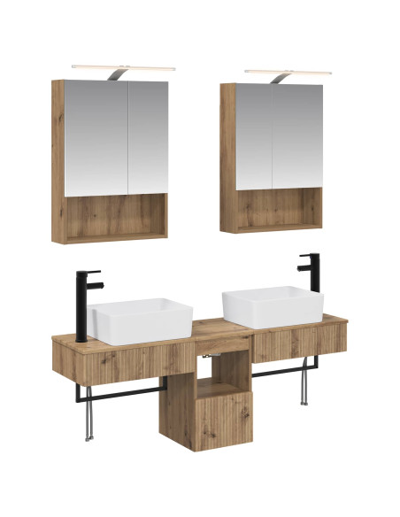 Set di Armadi da Bagno 5 pcs Rovere Artigianale