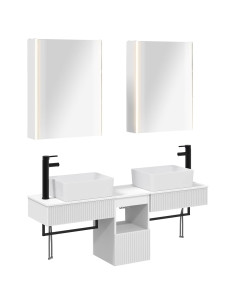 Set di Armadi da Bagno 5 pcs Bianco 53 x 15,5 x 70 cm