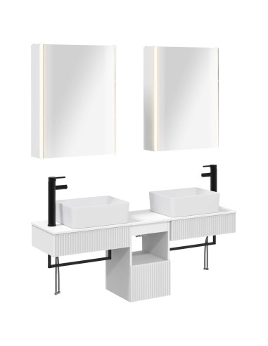 Set di Armadi da Bagno 5 pcs Bianco 53 x 15,5 x 70 cm
