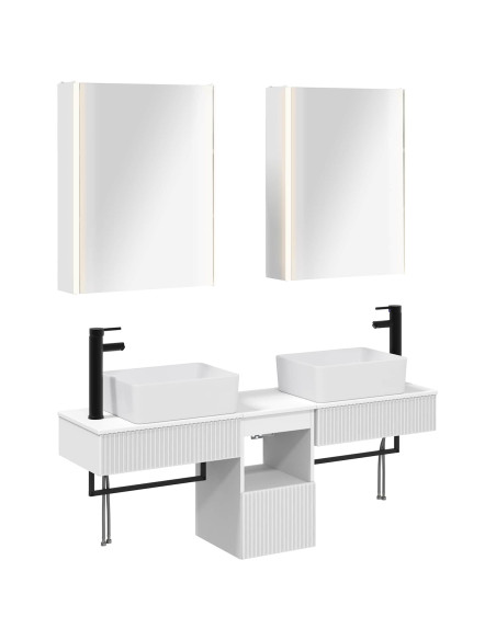 Set di Armadi da Bagno 5 pcs Bianco 53 x 15,5 x 70 cm