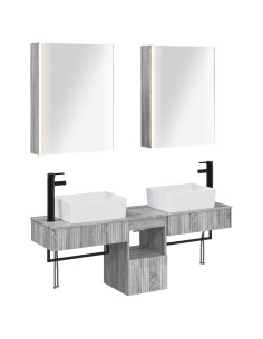 Set di Armadi da Bagno 5 pcs Sonoma grigio 53 x 15,5 x 70 cm