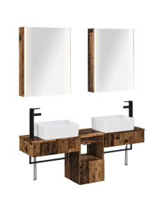 Set di Armadi da Bagno 5 pcs Legno antico 53 x 15,5 x 70 cm