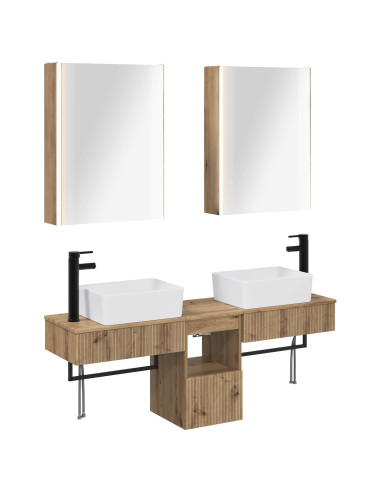 Set di Armadi da Bagno 5 pcs Rovere Artigianale