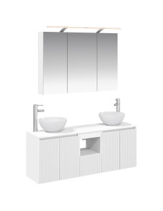 Set di Armadi da Bagno 4 pcs Bianco 100 x 14,5 x 70 cm
