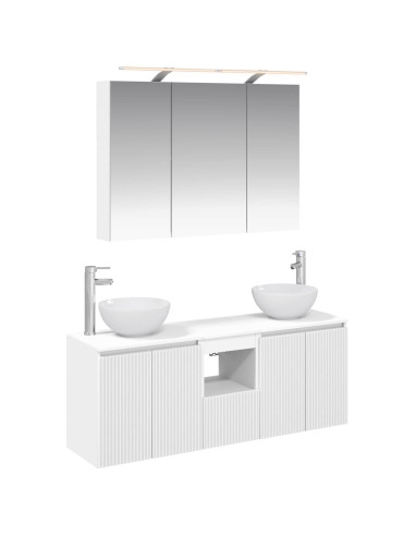 Set di Armadi da Bagno 4 pcs Bianco 100 x 14,5 x 70 cm