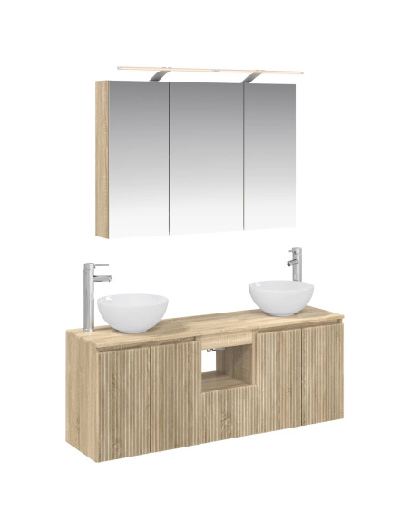 Set di Armadi da Bagno 4 pcs Rovere Sonoma 100 x 14,5 x 70 cm