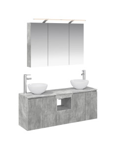 Set di Armadi da Bagno 4 pcs Grigio Cemento 100 x 14,5 x 70 cm