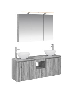 Set di Armadi da Bagno 4 pcs Sonoma grigio 100 x 14,5 x 70 cm