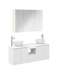 Set di Armadi da Bagno 4 pcs Bianco 103,5 x 15,5 x 70 cm
